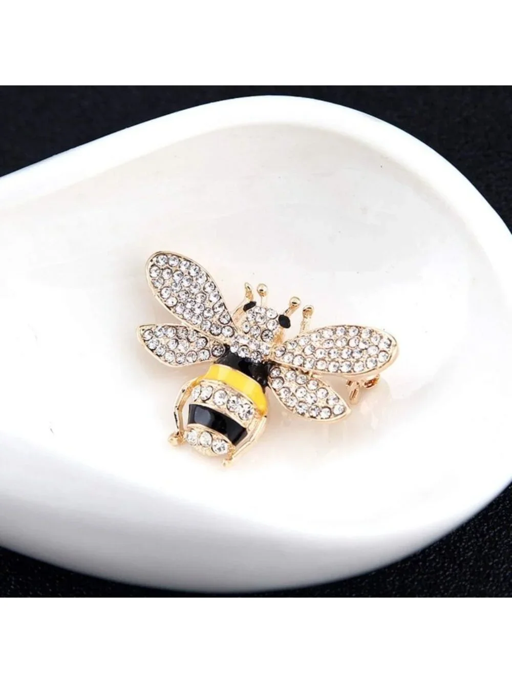 10 Stylish Bee Themed Enamel Crystal Rhinestone Brooch Pins for Fashion